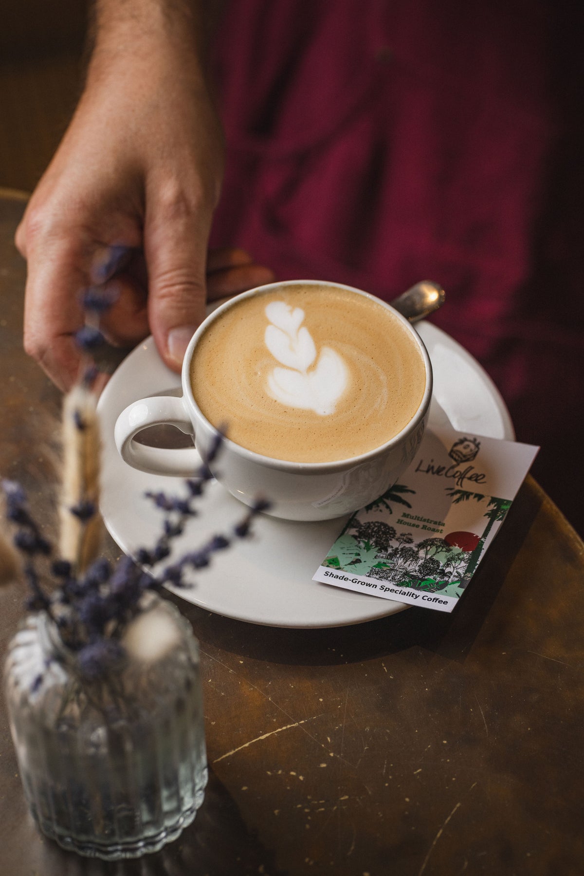 Live coffee with latte art
